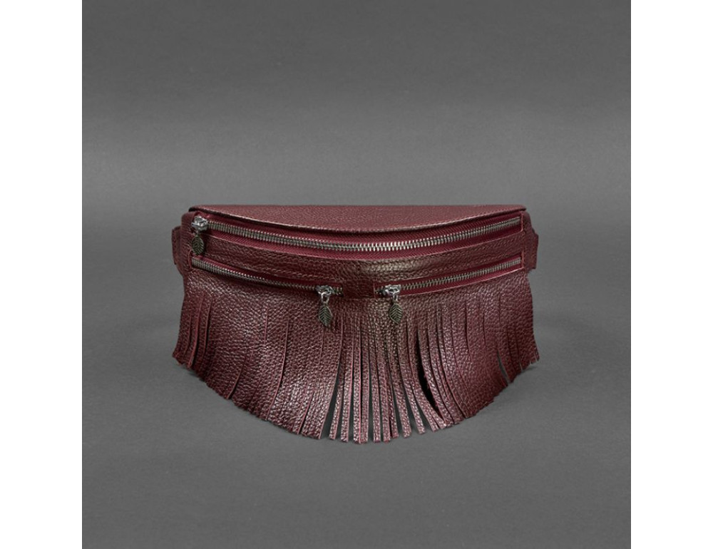 Кожаная женская сумка на пояс Spirit бордовая BN-BAG-15-marsala - Фото № 6