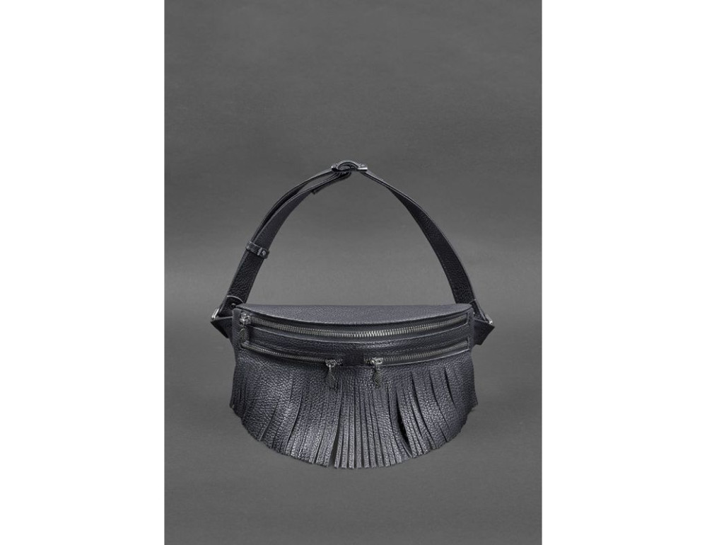 Кожаная женская сумка на пояс Spirit темно-синяя BN-BAG-15-navy - Фото № 3