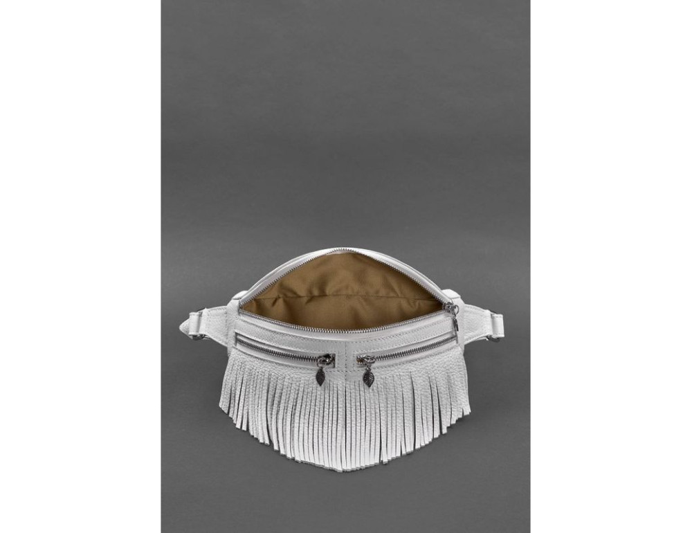 Кожаная женская сумка на пояс Spirit белая BN-BAG-15-white - Фото № 5