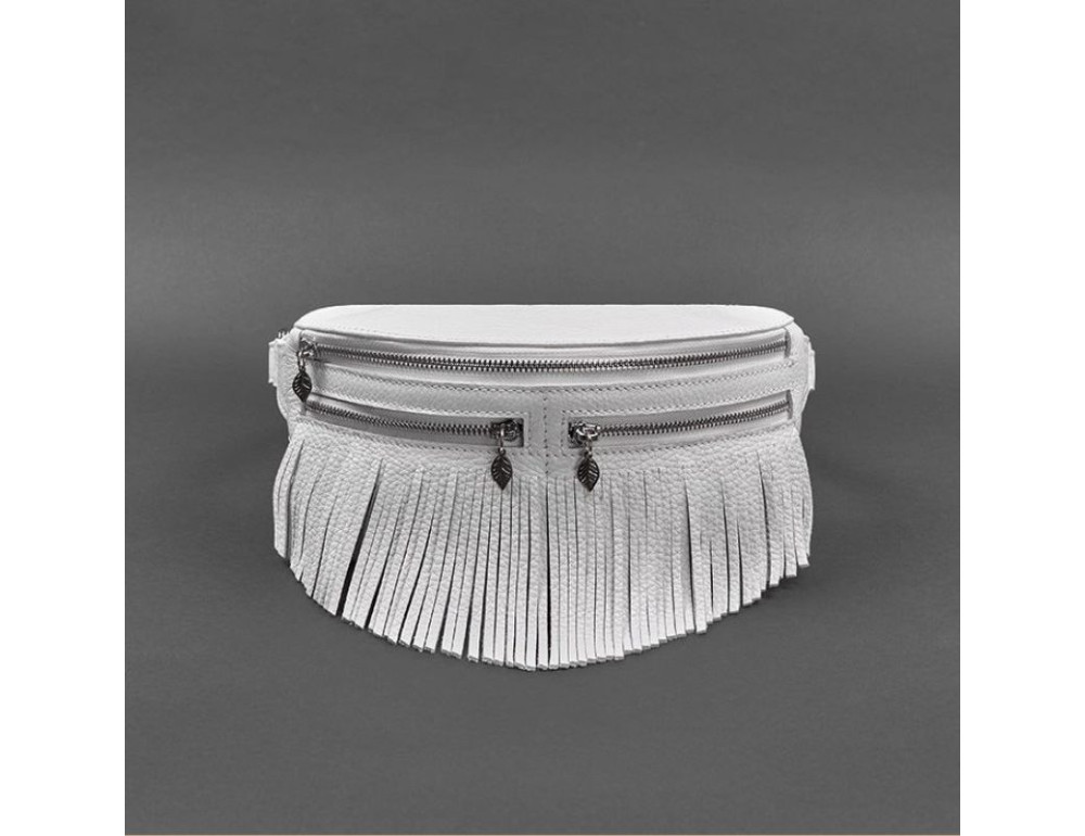 Кожаная женская сумка на пояс Spirit белая BN-BAG-15-white - Фото № 6