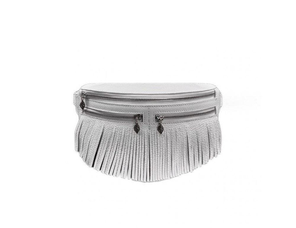 Кожаная женская сумка на пояс Spirit белая BN-BAG-15-white - Фото № 7