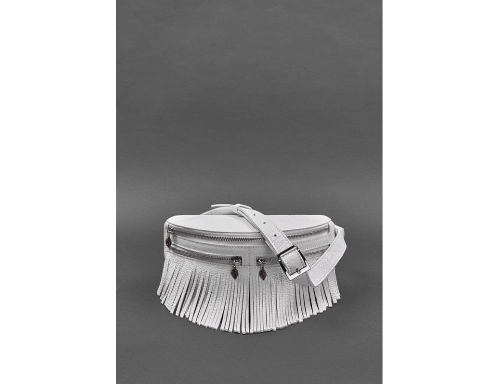 Кожаная женская сумка на пояс Spirit белая BN-BAG-15-white - Фото № 2