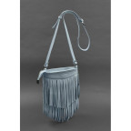 Шкіряна жіноча сумка з бахромою міні-кроссбоді Fleco блакитна BN-BAG-16-blue - Фотографія № 101