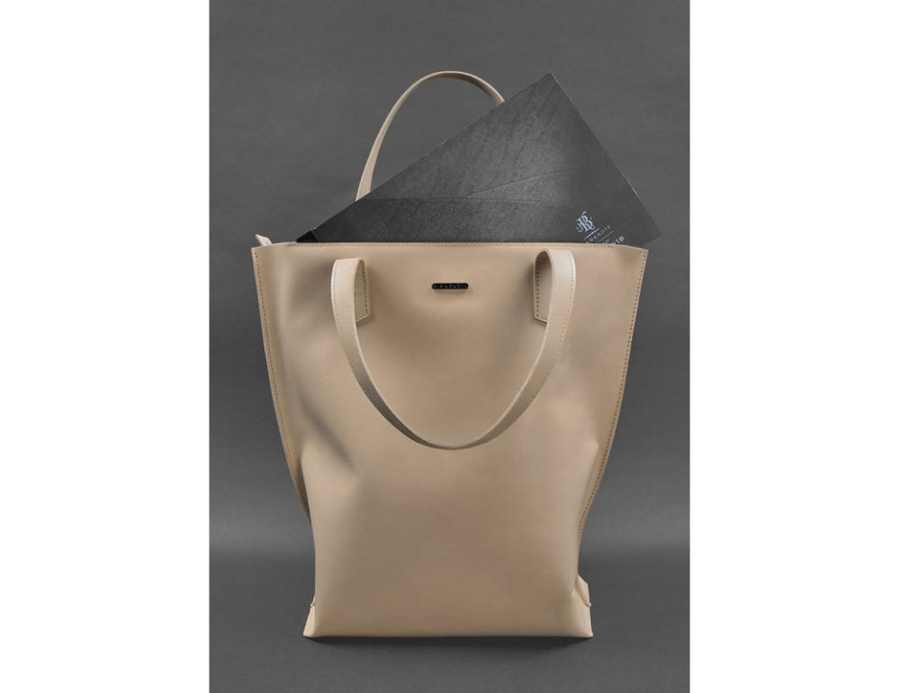 Шкіряна жіноча шкіряна сумка Blancnote BN-BAG-17-light-beige - Фотографія № 2