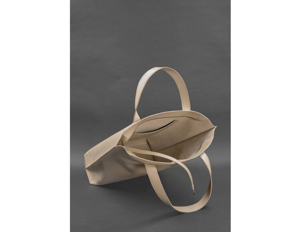 Шкіряна жіноча шкіряна сумка Blancnote BN-BAG-17-light-beige - Фотографія № 5