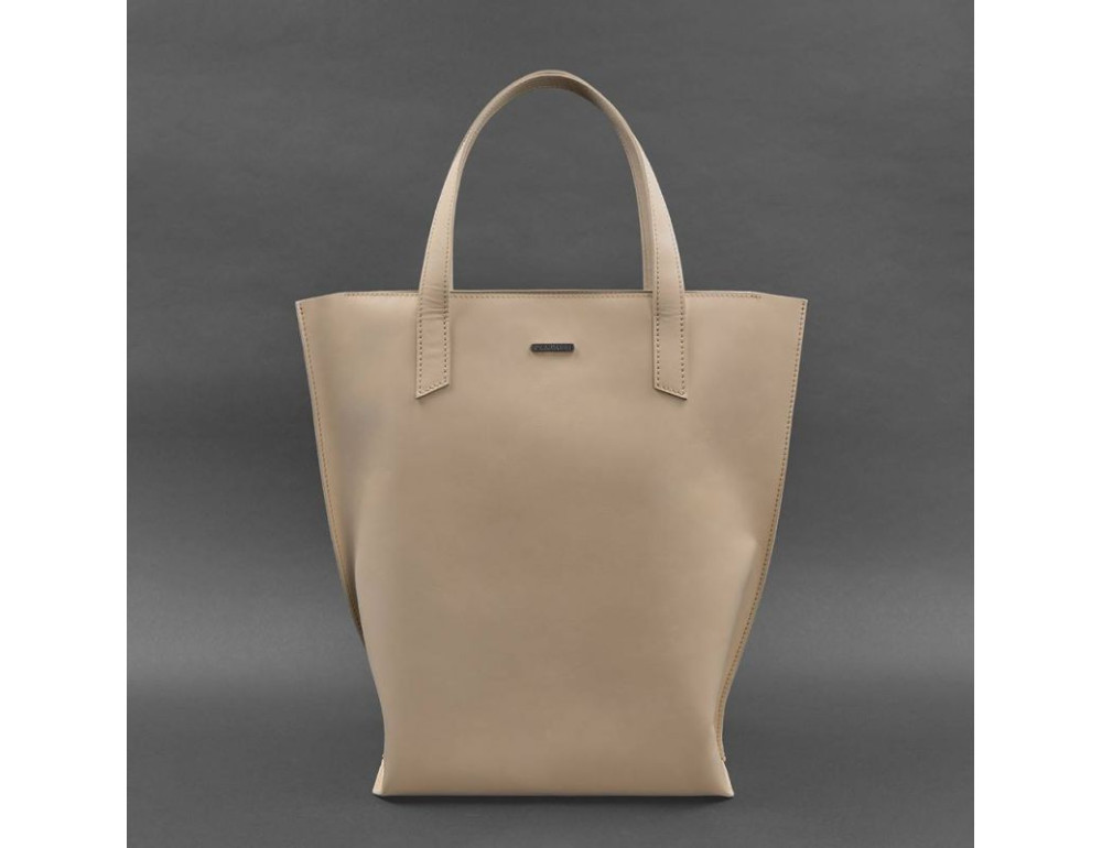 Шкіряна жіноча шкіряна сумка Blancnote BN-BAG-17-light-beige - Фотографія № 6