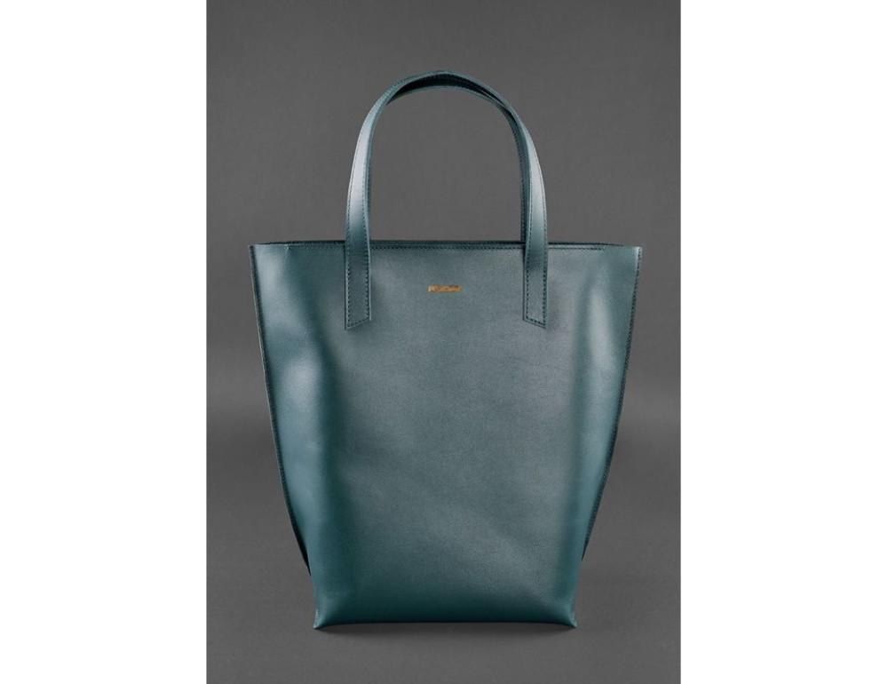 Зелена шкіряна сумка шоппер Blancnote BN-BAG-17-MALACHITE - Фотографія № 2