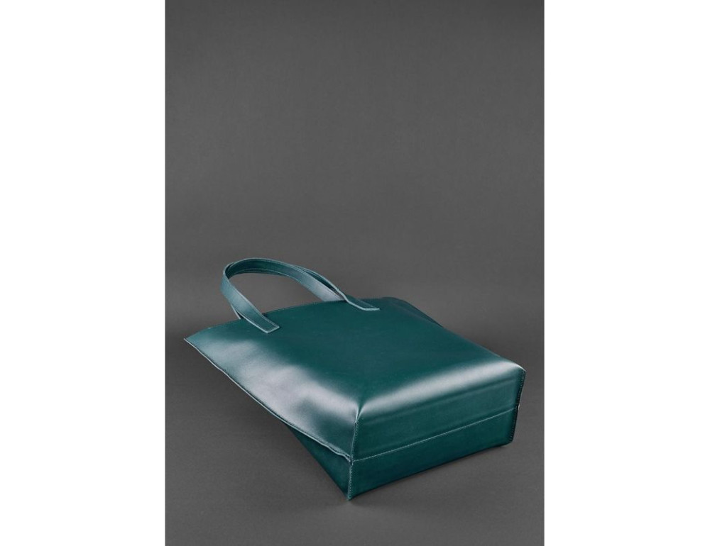 Зелена шкіряна сумка шоппер Blancnote BN-BAG-17-MALACHITE - Фотографія № 5