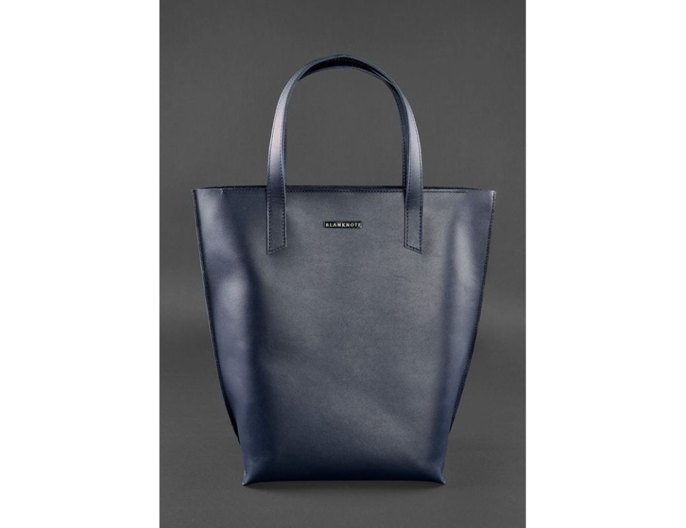 Темно-синя велика шкіряна сумка жіноча BN-BAG-17-NAVY-BLUE - Фотографія № 2