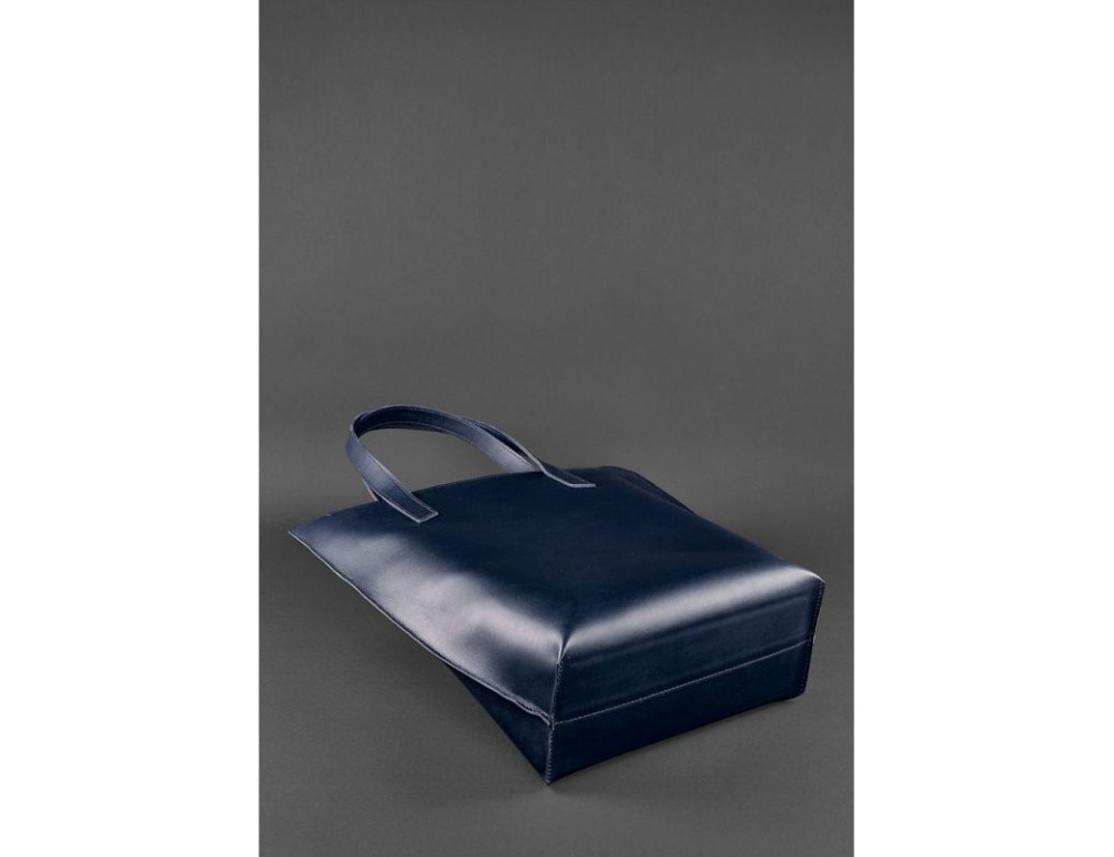 Темно-синя велика шкіряна сумка жіноча BN-BAG-17-NAVY-BLUE - Фотографія № 5