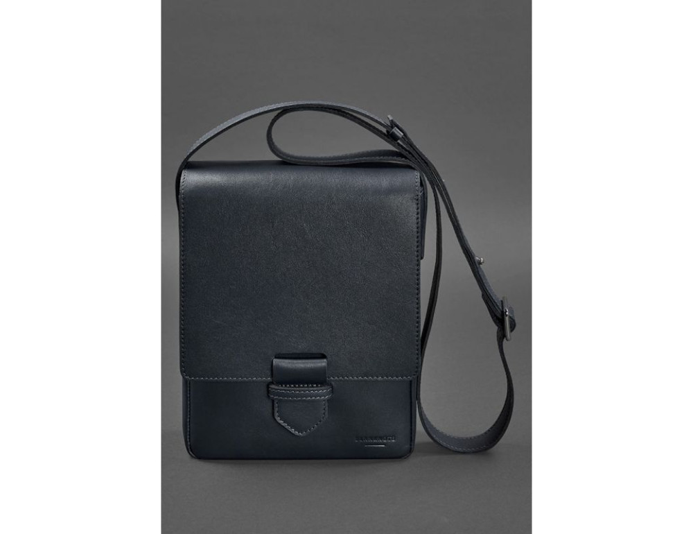Чоловіча шкіряна сумка-месенджер Esquire синя Blanknote BN-BAG-18-navy-blue - Фотографія № 3