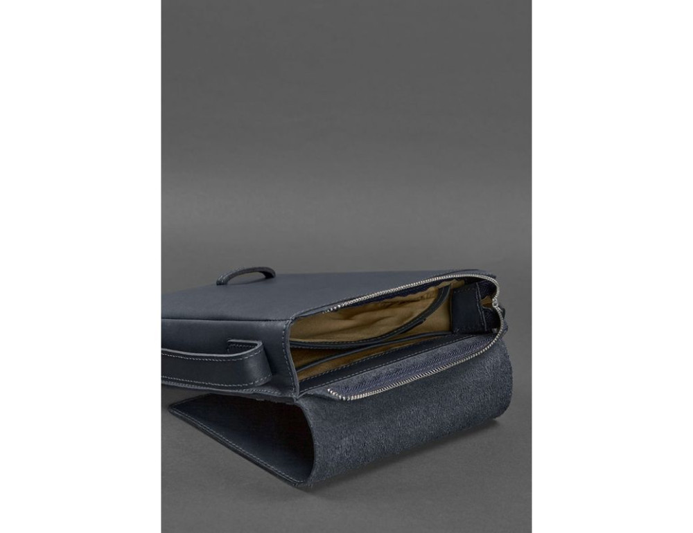 Чоловіча шкіряна сумка-месенджер Esquire синя Blanknote BN-BAG-18-navy-blue - Фотографія № 6