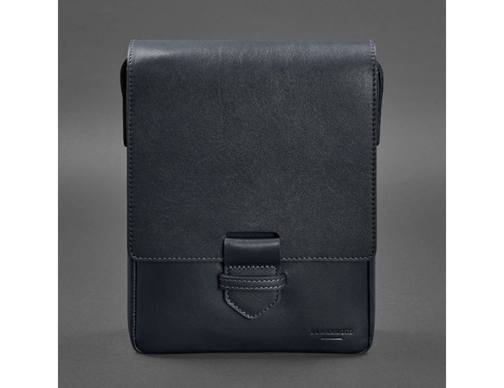 Чоловіча шкіряна сумка-месенджер Esquire синя Blanknote BN-BAG-18-navy-blue - Фотографія № 10