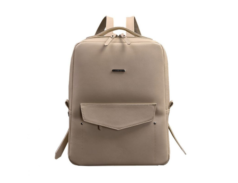 Шкіряний жіночий рюкзак на блискавці Cooper світло-бежевий краст BN-BAG-19-light-beige - Фотографія № 6