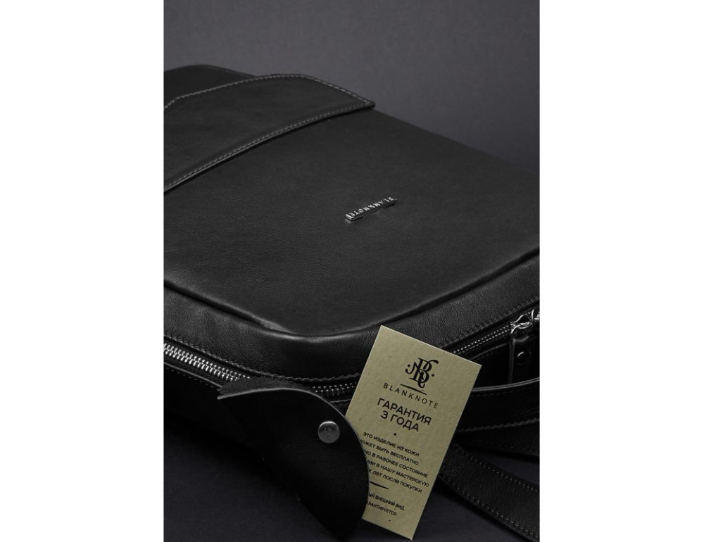 Шкіряний жіночий рюкзак чорного кольору Blanknote НУАР BN-BAG-19-NOIR - Фотографія № 5