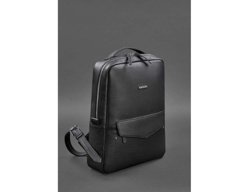 Чорний жіночий шкіряний рюкзак Blancnote BN-BAG-19-ONYX - Фотографія № 3
