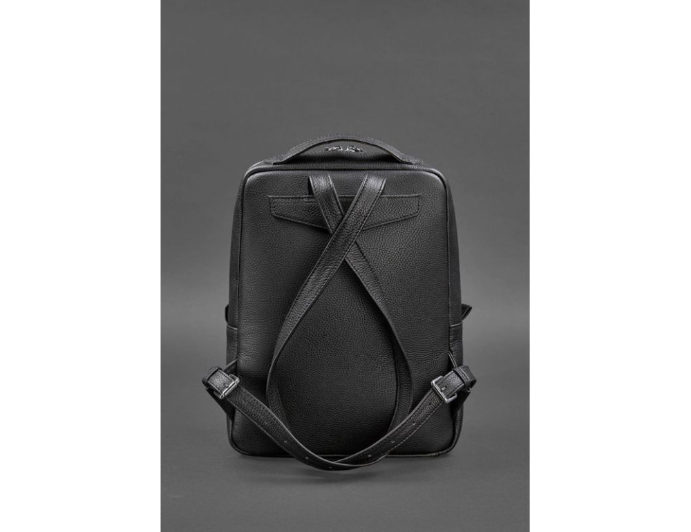 Чорний жіночий шкіряний рюкзак Blancnote BN-BAG-19-ONYX - Фотографія № 4
