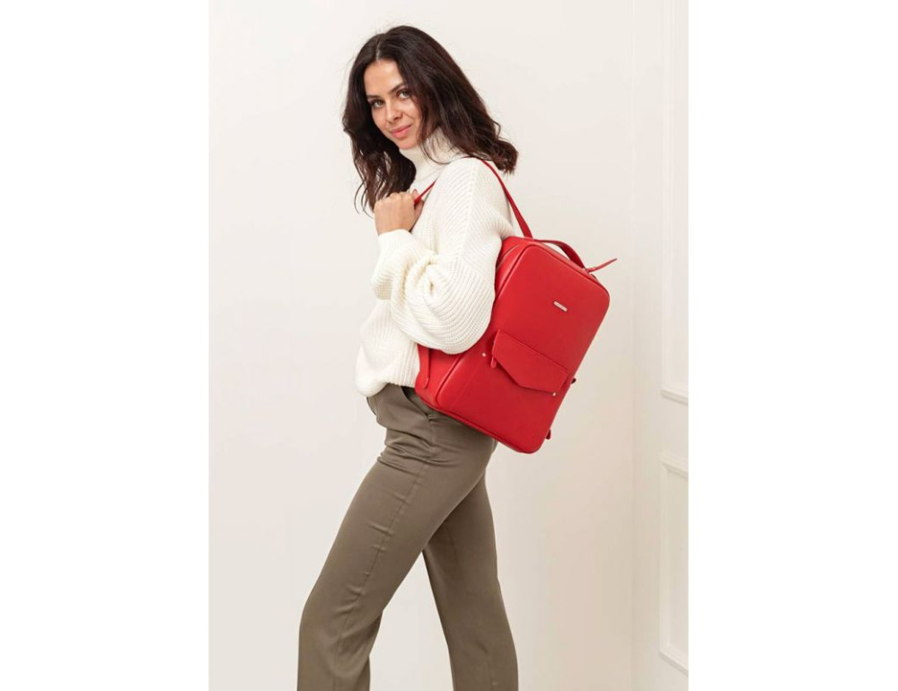 Червоний жіночий рюкзак зі шкіри Blancnote BN-BAG-19-red - Фотографія № 8