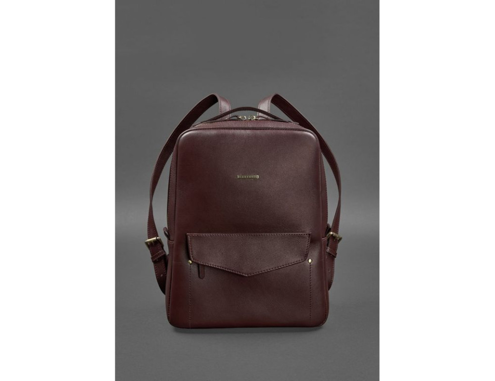 Бордовий жіночий рюкзак з телячої шкіри Blancnote BN-BAG-19-VIN - Фотографія № 2