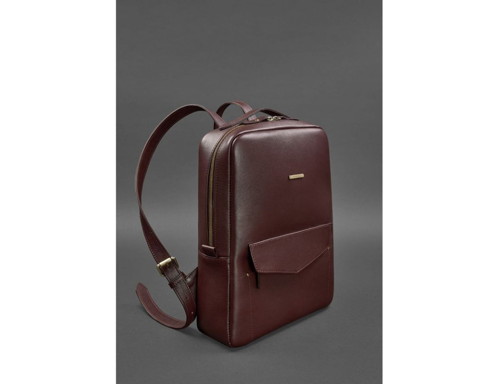 Бордовий жіночий рюкзак з телячої шкіри Blancnote BN-BAG-19-VIN - Фотографія № 3