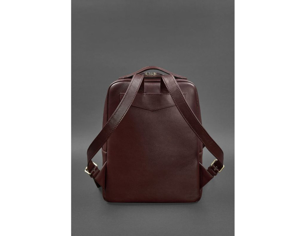 Бордовий жіночий рюкзак з телячої шкіри Blancnote BN-BAG-19-VIN - Фотографія № 4