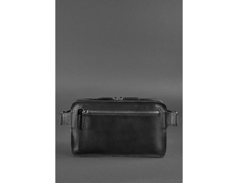 Чорна шкіряна сумка на пояс середня Blancnote BN-BAG-20-G-KR - Фотографія № 5