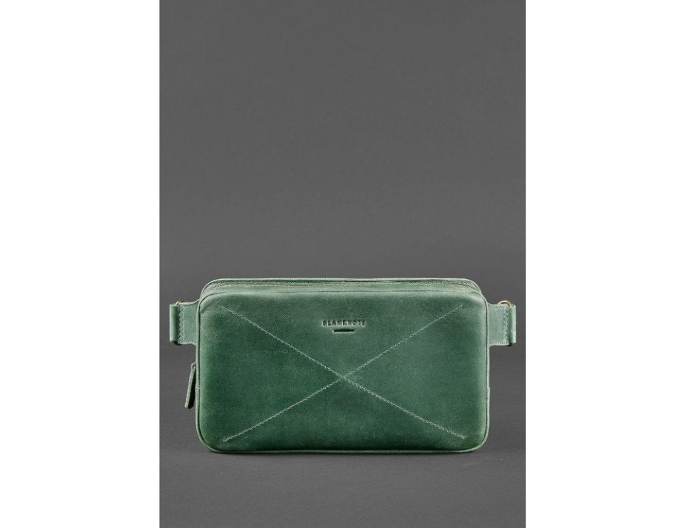 Зелена шкіряна сумка на пояс Crazy Hourse Blancnote BN-BAG-20-IZ - Фотографія № 2