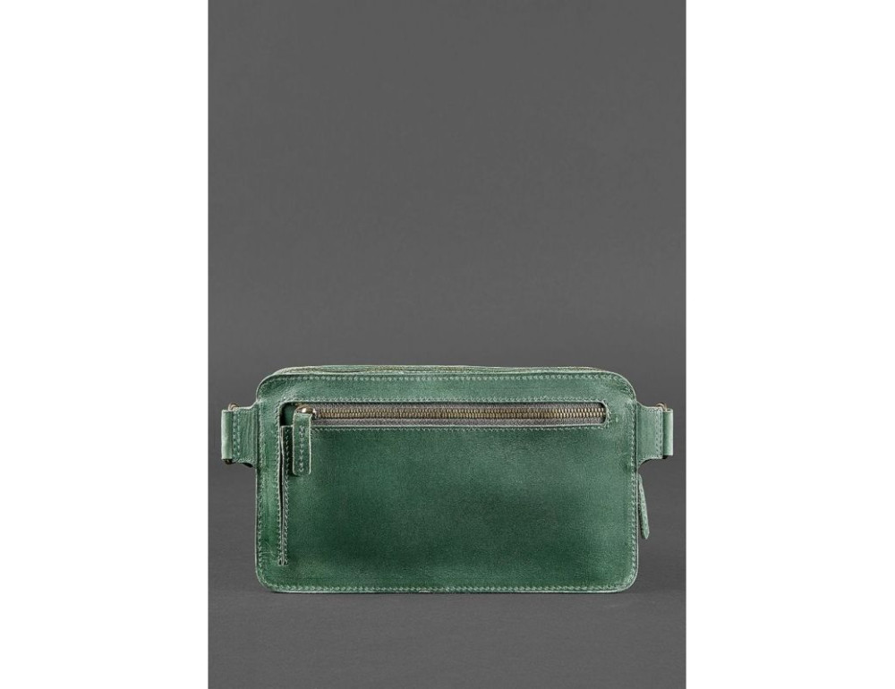 Зелена шкіряна сумка на пояс Crazy Hourse Blancnote BN-BAG-20-IZ - Фотографія № 4