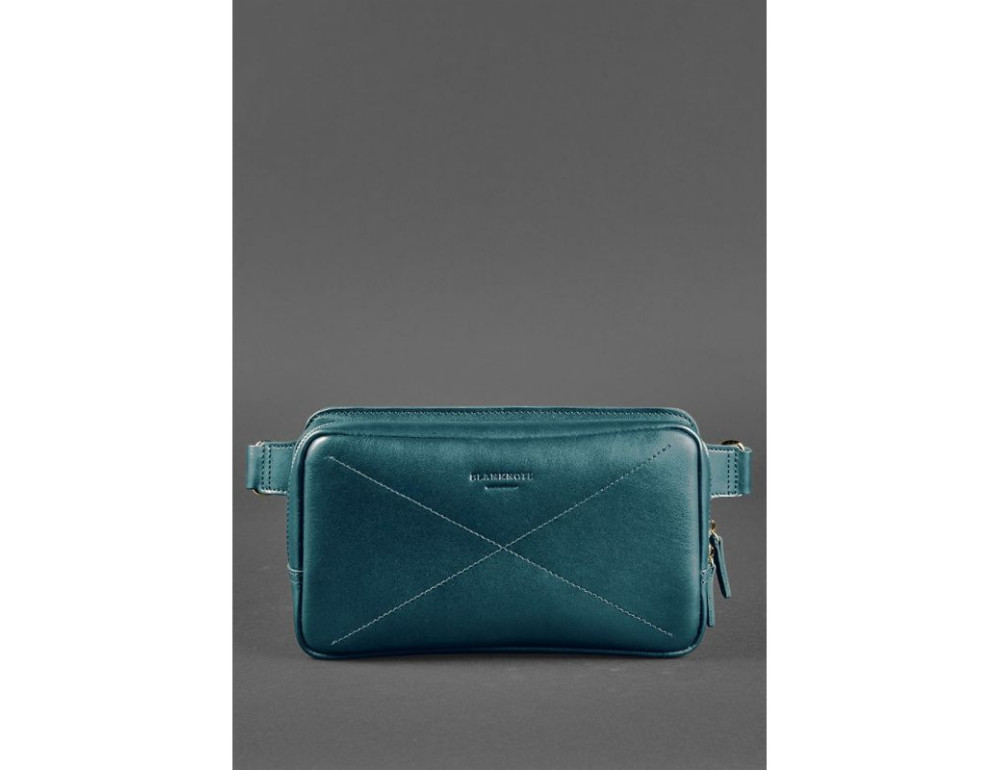 Зелена шкіряна сумка на пояс Blancnote BN-BAG-20-MALACHITE - Фотографія № 2