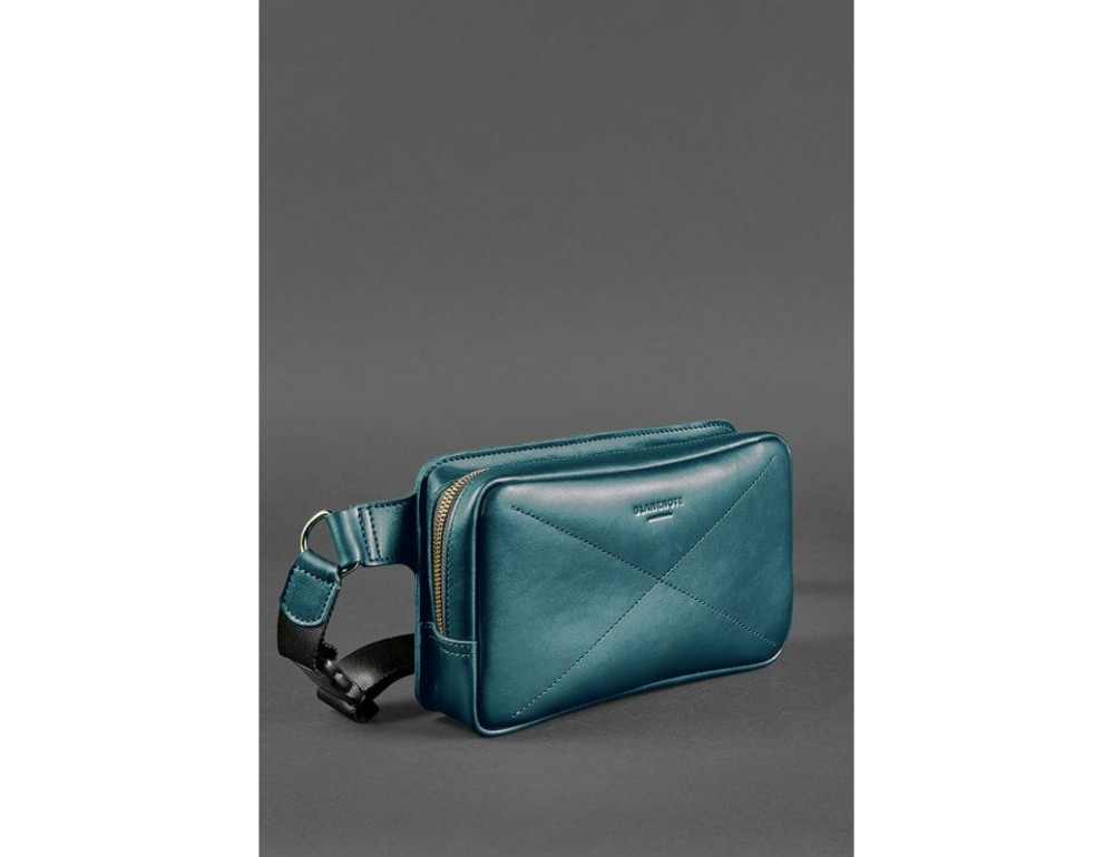 Зелена шкіряна сумка на пояс Blancnote BN-BAG-20-MALACHITE - Фотографія № 3