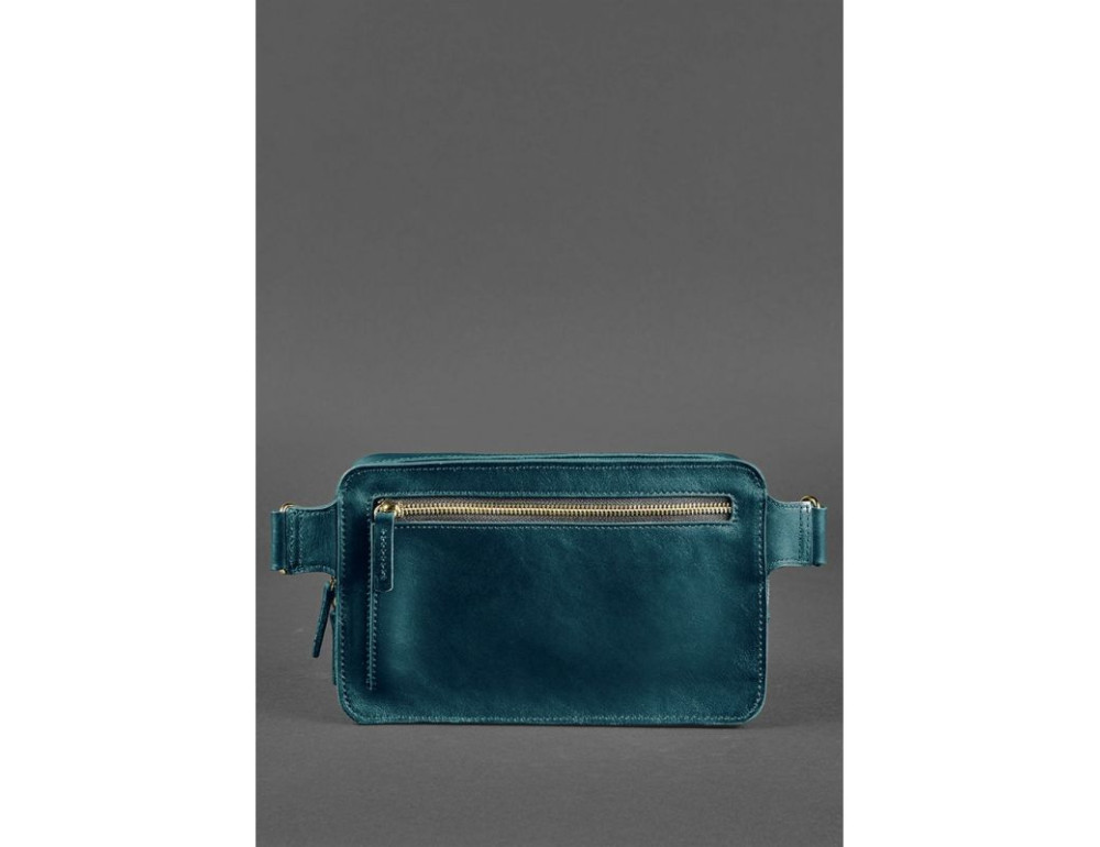 Зелена шкіряна сумка на пояс Blancnote BN-BAG-20-MALACHITE - Фотографія № 4
