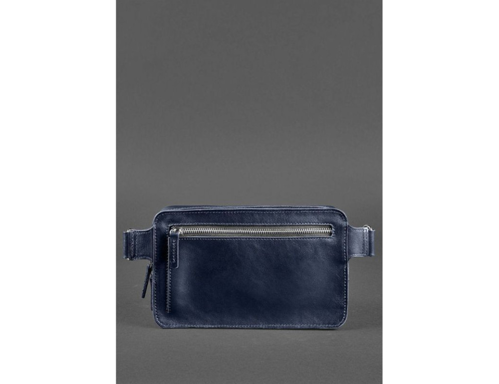 Темно-синя шкіряна сумка на пояс Blanknote BN-BAG-20-navy-blue - Фотографія № 4