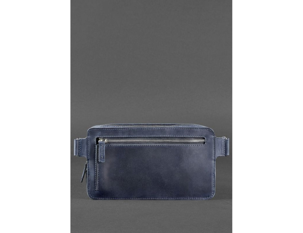 Синя шкіряна сумка на пояс Blancnote BN-BAG-20-NN - Фотографія № 4