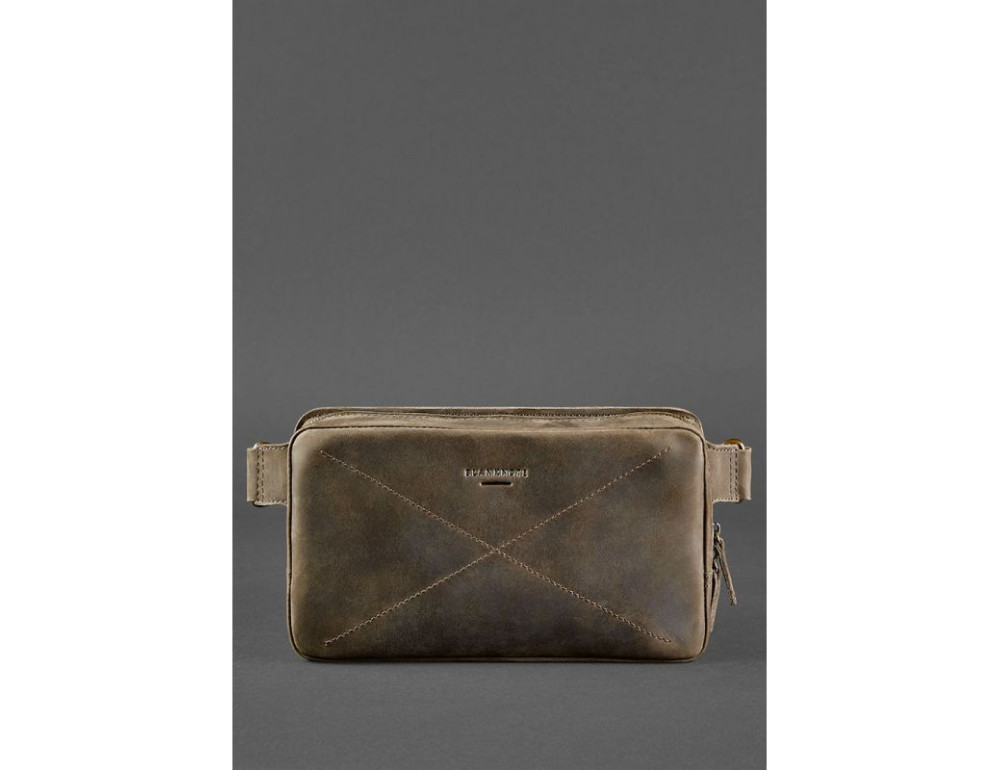 Темно-коричнева шкіряна сумка на пояс blanknote BN-BAG-20-O - Фотографія № 2