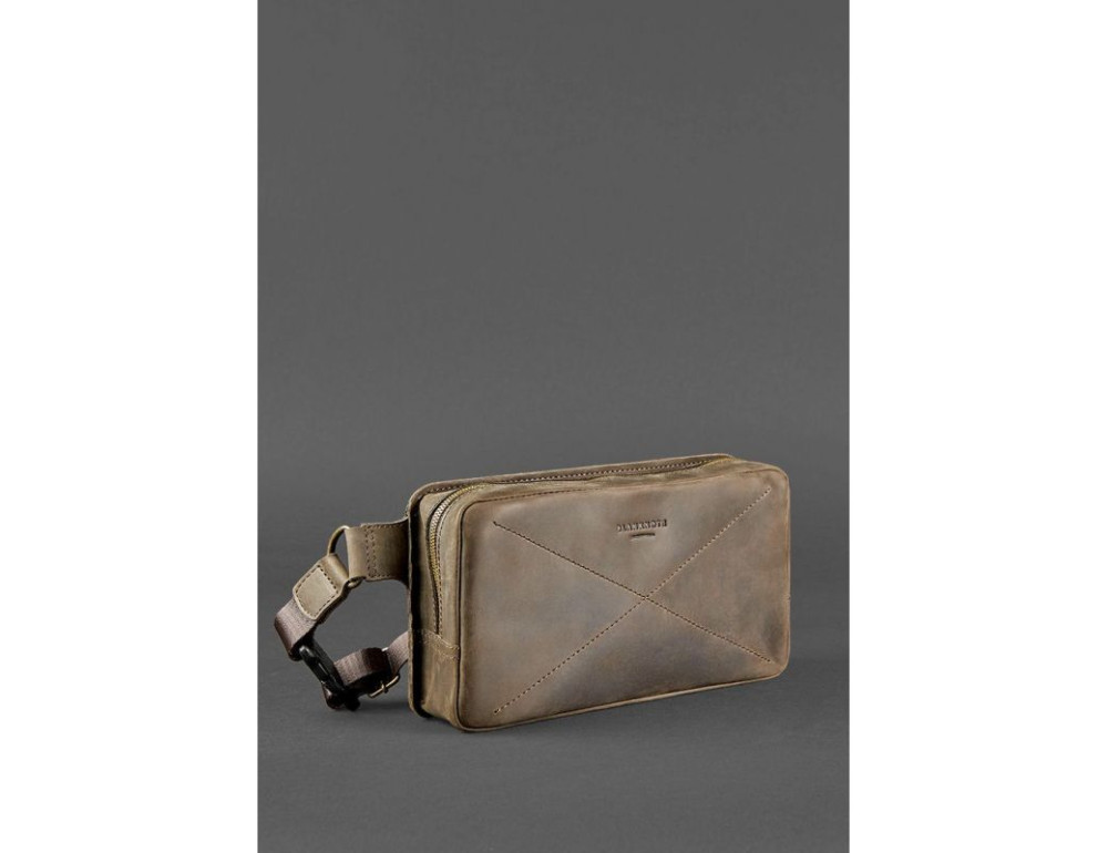 Темно-коричнева шкіряна сумка на пояс blanknote BN-BAG-20-O - Фотографія № 3