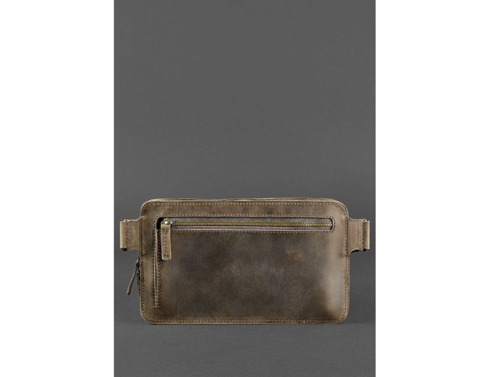 Темно-коричнева шкіряна сумка на пояс blanknote BN-BAG-20-O - Фотографія № 4
