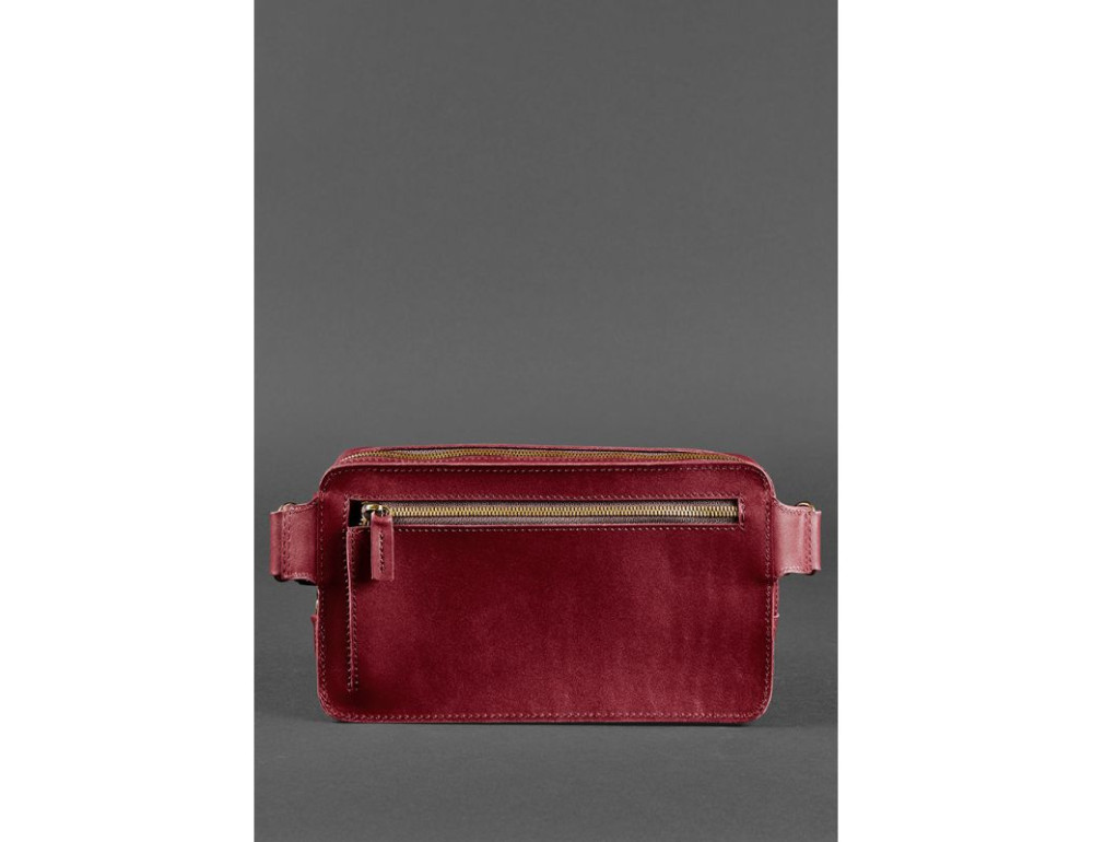 Бордова шкіряна сумка на пояс Blancnote BN-BAG-20-vin - Фотографія № 3
