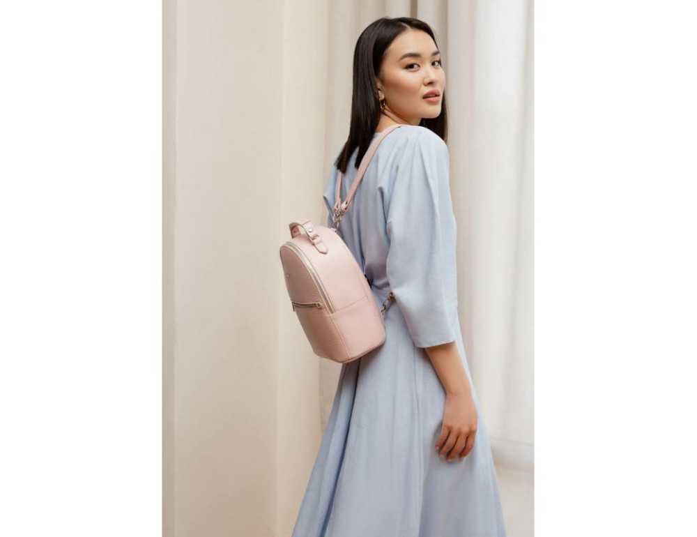 Жіноча шкіряна міні-рюкзак Kylie BN-BAG-22-barbi пудра - Фотографія № 6