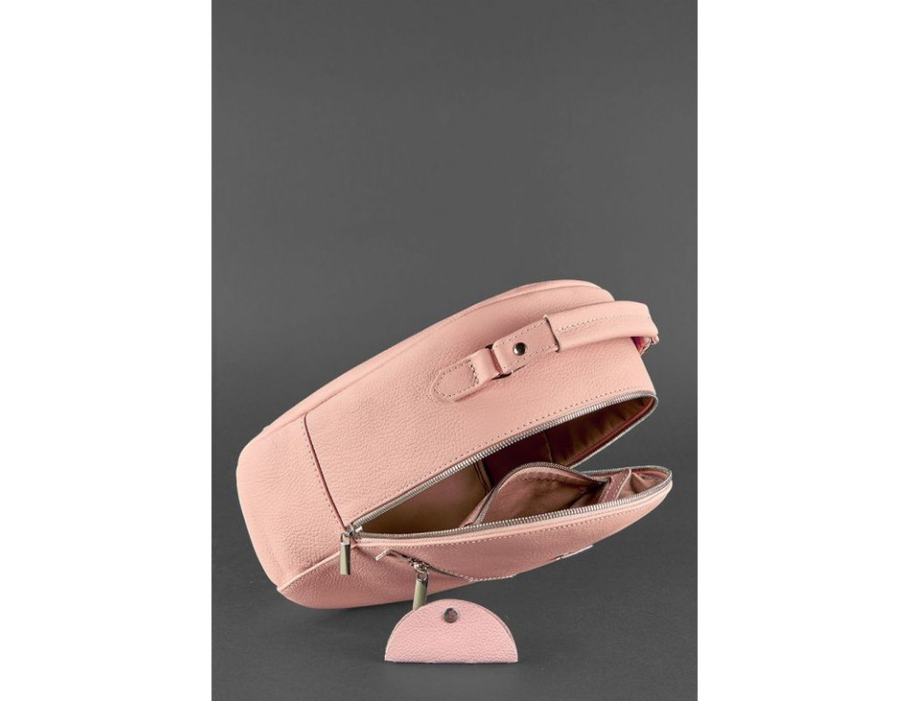 Жіноча шкіряна міні-рюкзак Kylie BN-BAG-22-barbi пудра - Фотографія № 5