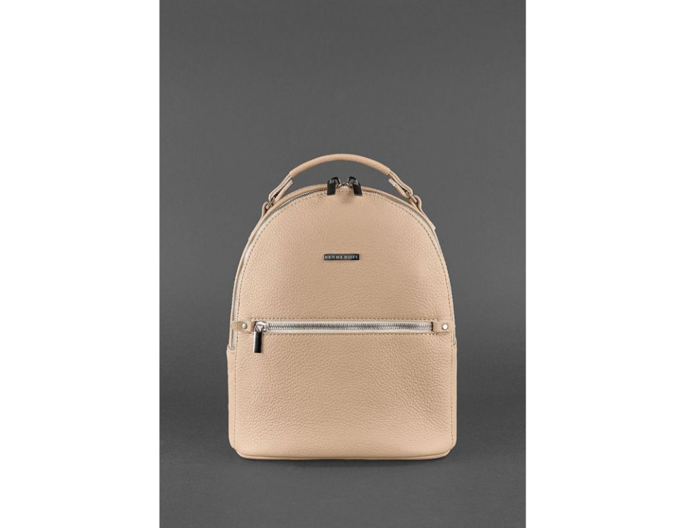 Жіноча шкіряна міні-сумка-рюкзак Kylie BN-BAG-22-crem-brule бежевий - Фотографія № 2