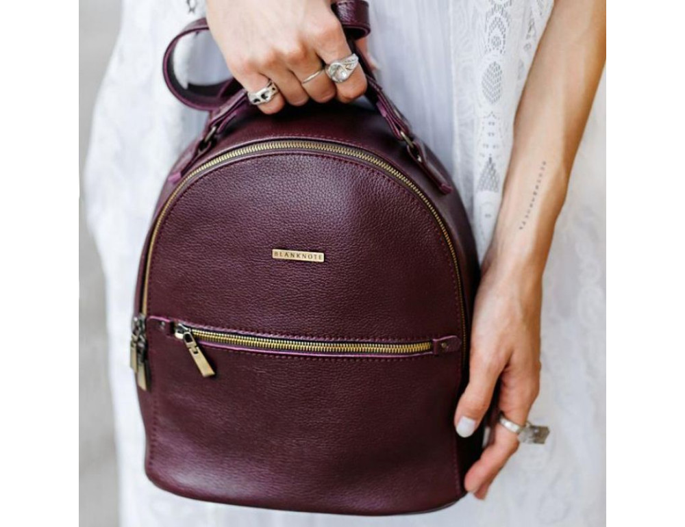 Жіноча шкіряна міні-сумка-рюкзак Kylie BN-BAG-22-marsala Марсала - Фотографія № 10