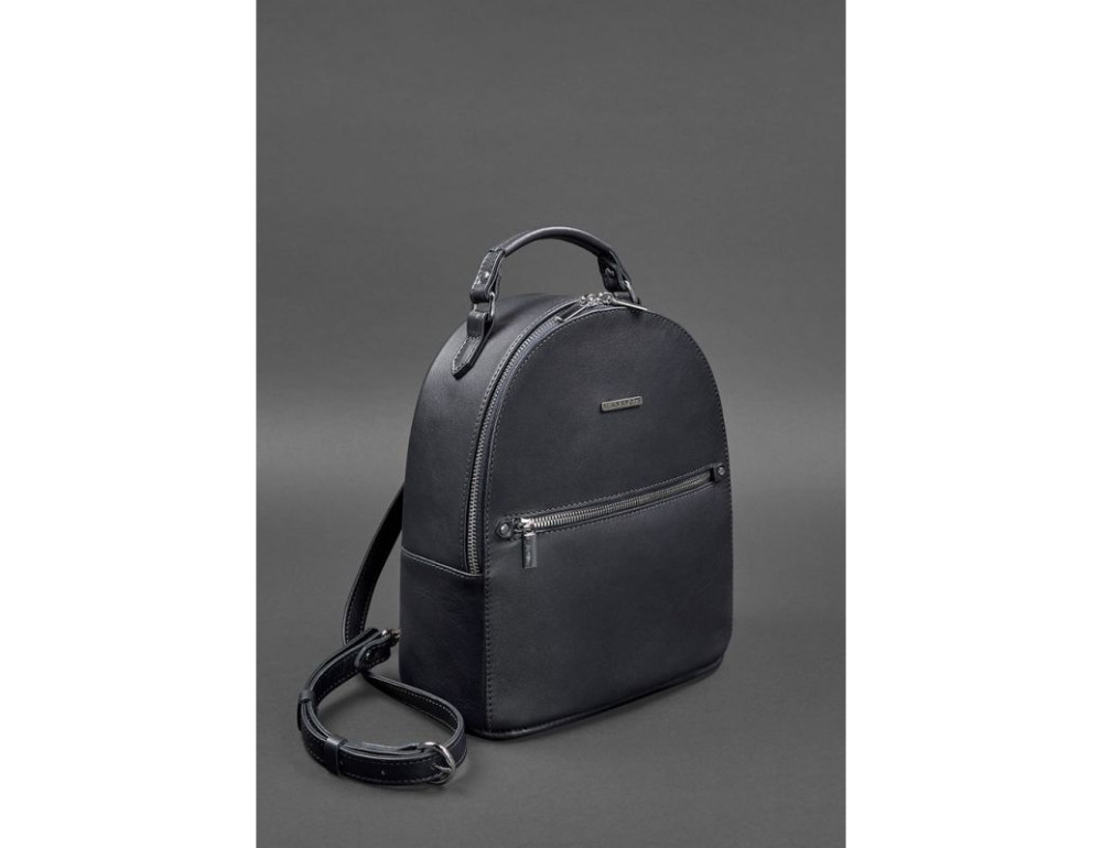 Темно-синій жіночий рюкзак зі шкіри Kylie Blanknote BN-BAG-22-navy-blue - Фотографія № 3