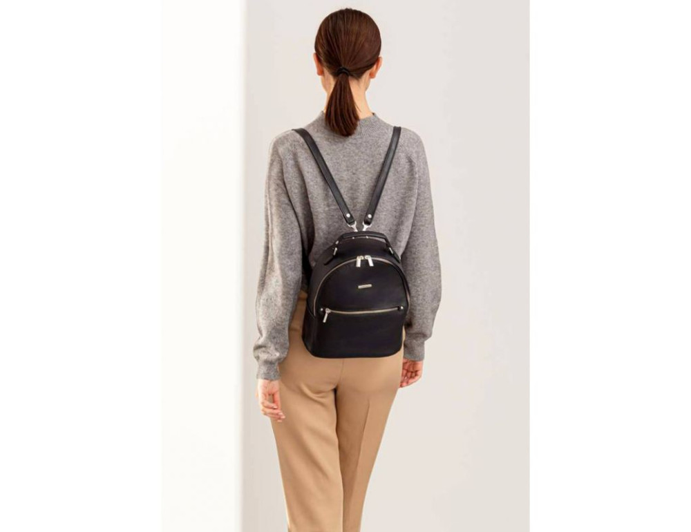 Темно-синій жіночий рюкзак зі шкіри Kylie Blanknote BN-BAG-22-navy-blue - Фотографія № 7