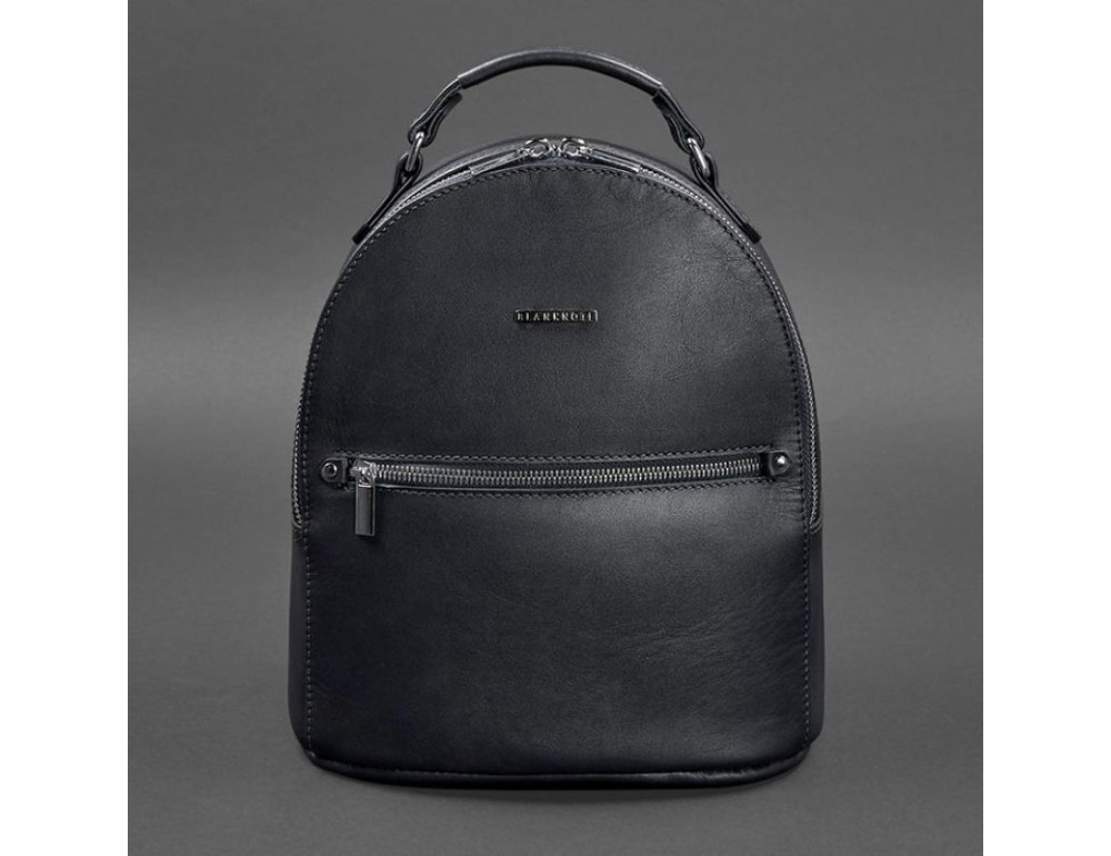 Темно-синій жіночий рюкзак зі шкіри Kylie Blanknote BN-BAG-22-navy-blue - Фотографія № 9