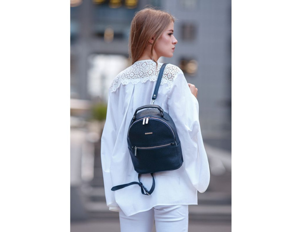Міні-рюкзак жіночий зі шкіри Kylie Blanknote BN-BAG-22-navy - Фотографія № 6