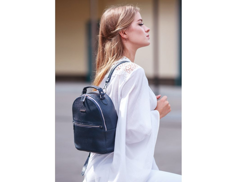 Міні-рюкзак жіночий зі шкіри Kylie Blanknote BN-BAG-22-navy - Фотографія № 7