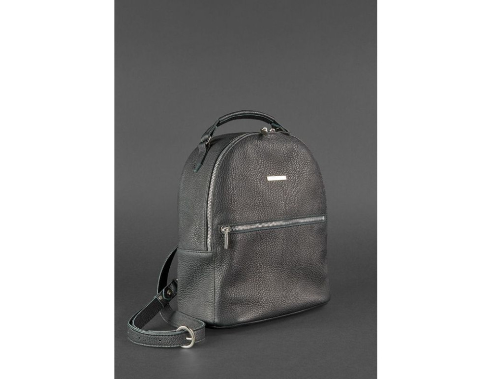 Жіночий шкіряна міні-сумка-рюкзак Kylie BN-BAG-22-onyx чорний - Фотографія № 3