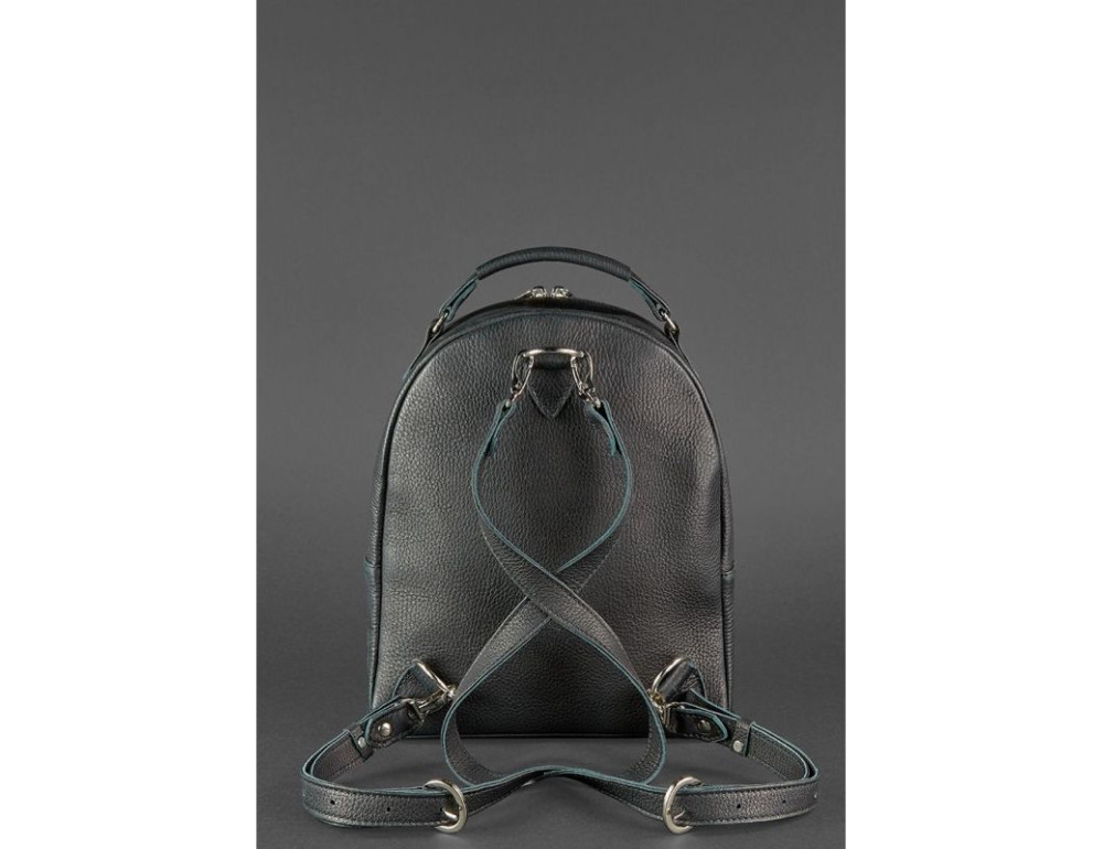 Жіночий шкіряна міні-сумка-рюкзак Kylie BN-BAG-22-onyx чорний - Фотографія № 4