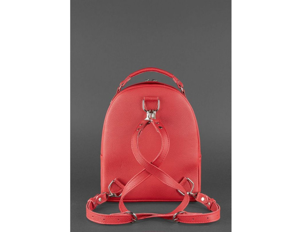 Жіночий шкіряний міні-сумка-рюкзак Kylie BN-BAG-22-rubin червоний - Фотографія № 4