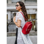 Жіночий шкіряний міні-сумка-рюкзак Kylie BN-BAG-22-rubin червоний - Фотографія № 106